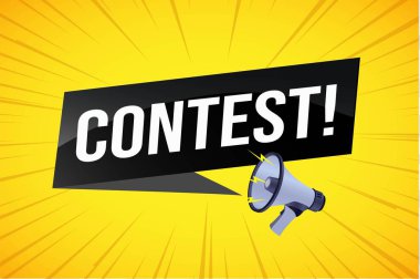 Kurdele afişi için yüksek sesli hoparlör tasarımı yarışması. Geometrik şekilli harfler. reklam vektörü illüstrasyonu modern uyarı tipografik mavi renk tasarım şablonu.