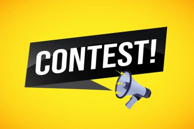 Kurdele afişi için yüksek sesli hoparlör tasarımı yarışması. Geometrik şekilli harfler. reklam vektörü illüstrasyonu modern uyarı tipografik mavi renk tasarım şablonu.