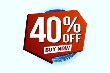 Yüzde 40 indirimli poster pankartı grafik tasarımı logo simgesi sosyal medya web sitesi kuponu
