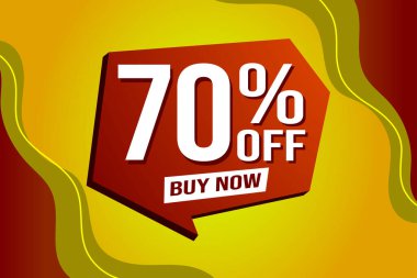 Yüzde 70 indirimli poster pankartı grafik tasarımı logo simgesi sosyal medya web sitesi kuponu