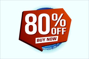 Yüzde 80 indirimli poster pankartı grafik tasarımı logo simgesi sosyal medya web sitesi kuponu