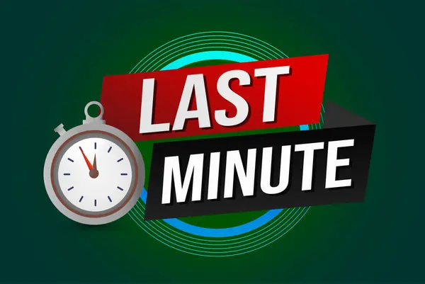 Last Minute Offer Watch Countdown Banner Design Template Marketing Last — Stock Vector