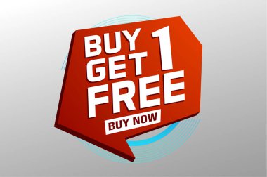 Bir alana bir bedava poster pankartı grafik tasarımı logo işareti sosyal medya web sitesi kuponu