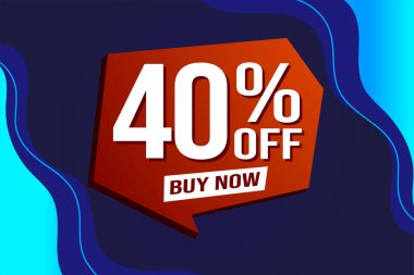 Yüzde 40 indirimli poster pankartı grafik tasarımı logo simgesi sosyal medya web sitesi kuponu