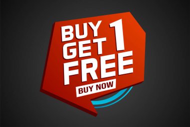 Bir alana bir bedava poster pankartı grafik tasarımı logo işareti sosyal medya web sitesi kuponu