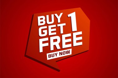 Bir alana bir bedava poster pankartı grafik tasarımı logo işareti sosyal medya web sitesi kuponu