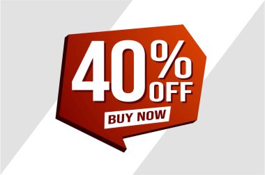 Yüzde 40 indirimli poster pankartı grafik tasarımı logo simgesi sosyal medya web sitesi kuponu