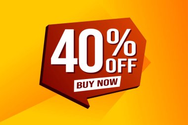 Yüzde 40 indirimli poster pankartı grafik tasarımı logo simgesi sosyal medya web sitesi kuponu