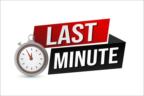 Last Minute Aanbieding Horloge Countdown Banner Ontwerp Sjabloon Voor Marketing — Stockvector