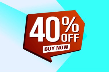Yüzde 40 indirimli poster pankartı grafik tasarımı logo simgesi sosyal medya web sitesi kuponu