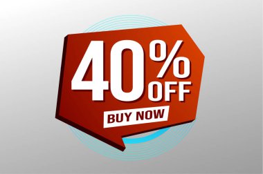 Yüzde 40 indirimli poster pankartı grafik tasarımı logo simgesi sosyal medya web sitesi kuponu