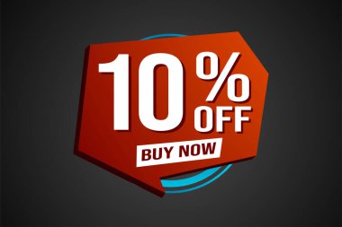Yüzde 10 indirimli poster pankartı grafik tasarımı logo simgesi sosyal medya web sitesi kuponu