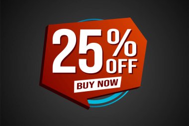 Yüzde 25 indirimli poster pankartı grafik tasarımı logo simgesi sosyal medya web sitesi kuponu