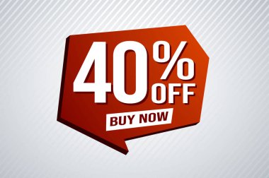 Yüzde 40 indirimli poster pankartı grafik tasarımı logo simgesi sosyal medya web sitesi kuponu