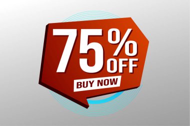Yüzde 75 indirimli poster pankartı grafik tasarımı logo simgesi sosyal medya web sitesi kuponu al