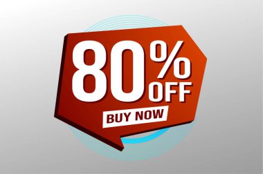 Yüzde 80 indirimli poster pankartı grafik tasarımı logo simgesi sosyal medya web sitesi kuponu