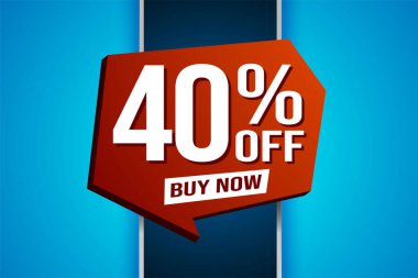 Yüzde 40 indirimli poster pankartı grafik tasarımı logo simgesi sosyal medya web sitesi kuponu