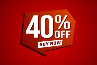 Yüzde 40 indirimli poster pankartı grafik tasarımı logo simgesi sosyal medya web sitesi kuponu