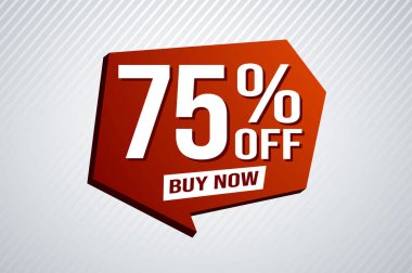 Yüzde 75 indirimli poster pankartı grafik tasarımı logo simgesi sosyal medya web sitesi kuponu al