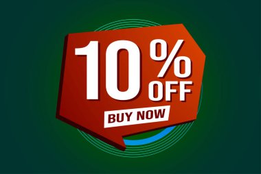 Yüzde 10 indirimli poster pankartı grafik tasarımı logo simgesi sosyal medya web sitesi kuponu