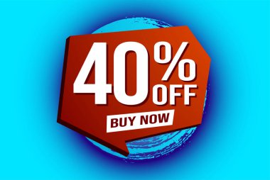 Yüzde 40 indirimli poster pankartı grafik tasarımı logo simgesi sosyal medya web sitesi kuponu