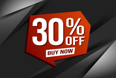 Yüzde 30 indirimli poster pankartı grafik tasarımı logo simgesi sosyal medya web sitesi kuponu