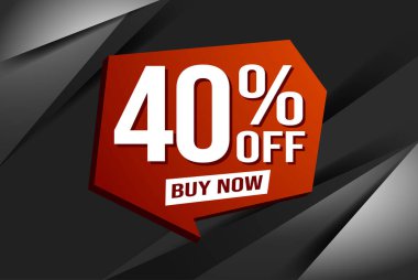 Yüzde 40 indirimli poster pankartı grafik tasarımı logo simgesi sosyal medya web sitesi kuponu