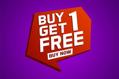 Bir alana bir bedava poster pankartı grafik tasarımı logo işareti sosyal medya web sitesi kuponu