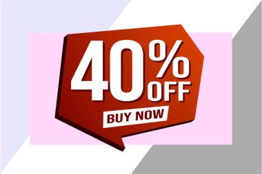 Yüzde 40 indirimli poster pankartı grafik tasarımı logo simgesi sosyal medya web sitesi kuponu
