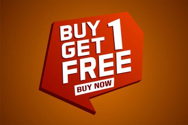 Bir alana bir bedava poster pankartı grafik tasarımı logo işareti sosyal medya web sitesi kuponu