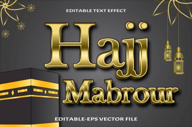 Hac mabrour düzenlenebilir metin efekti gradyan biçim tasarımı