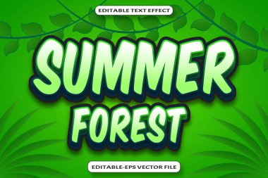 Yaz Ormanı Düzenlenebilir Metin Efekti 3 boyutlu Kabartma Biçimi Tasarımı