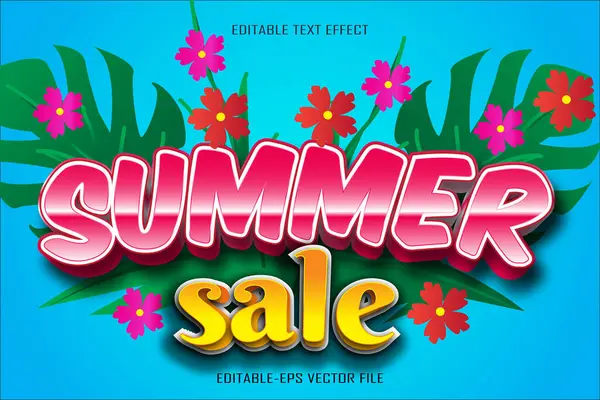 Stock vector summer sale editable text effect 3d embosst style design