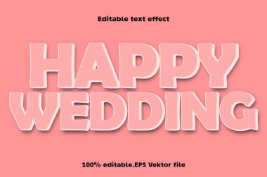 Mutlu Düğün Düzenlenebilir Metin Efekti Biçimi
