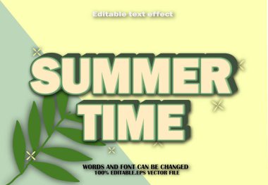 Yaz Saati Düzenlenebilir Metin Efekti 3d Çizgi Film Biçimi