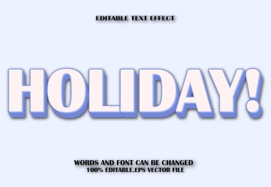 Tatil Düzenlenebilir Metin Efekti Çizgi Film Biçimi