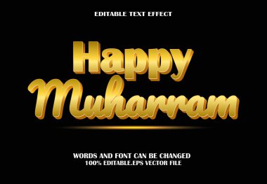 Mutlu Muharram Düzenlenebilir Metin Efekti Çizgi Film Biçimi