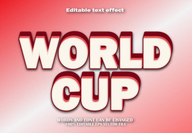 Dünya Kupası Düzenlenebilir Metin Efekti Çizgi Film Biçimi