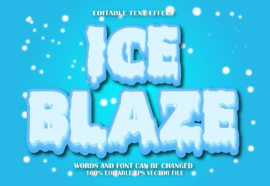 Ice Blaze Düzenlenebilir Metin Efekti Çizgi Film Biçimi