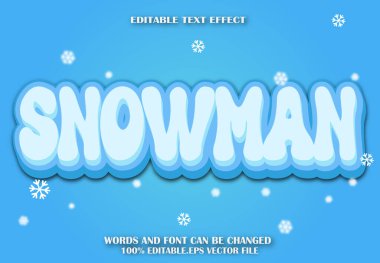 Kardan Adam Düzenlenebilir Metin Efekti Çizgi Film Biçimi