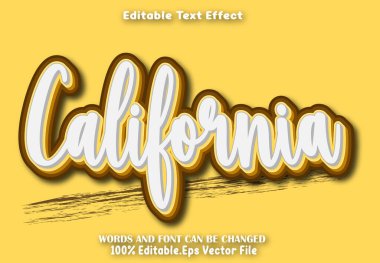 California Düzenlenebilir Metin Efekti Çizgi Film Biçimi