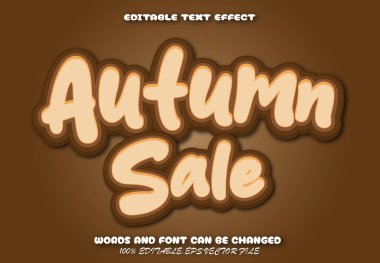 Sonbahar Satışı Düzenlenebilir Metin Efekti Çizgi Film Biçimi
