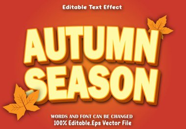 Sonbahar Sezonu Düzenlenebilir Metin Efekti 3d Çizgi Film Biçimi