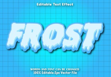 Frost Düzenlenebilir Metin Efekti 3d Çizgi Film Biçimi