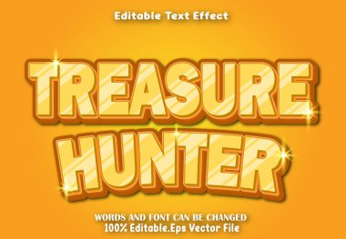 Hazine Avcısı Düzenlenebilir Metin Efekti Çizgi Film Biçimi