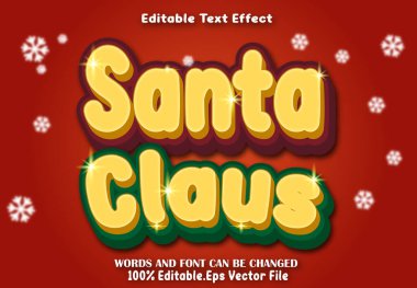 Noel Baba Düzenlenebilir Metin Efekti Çizgi Film Biçimi
