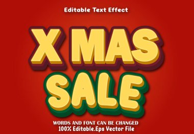 X Mas İndirimi Düzenlenebilir Metin Efekti Çizgi Film Biçimi