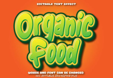Organik Gıda Düzenlenebilir Metin Efekti Çizgi Film Biçimi