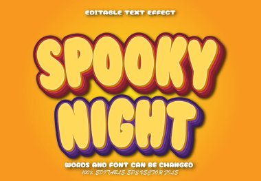 Ürkütücü Gece Düzenlenebilir Metin Efekti Çizgi Film Biçimi