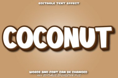 Hindistan cevizi Düzenlenebilir Metin Efekti Çizgi Film Biçimi